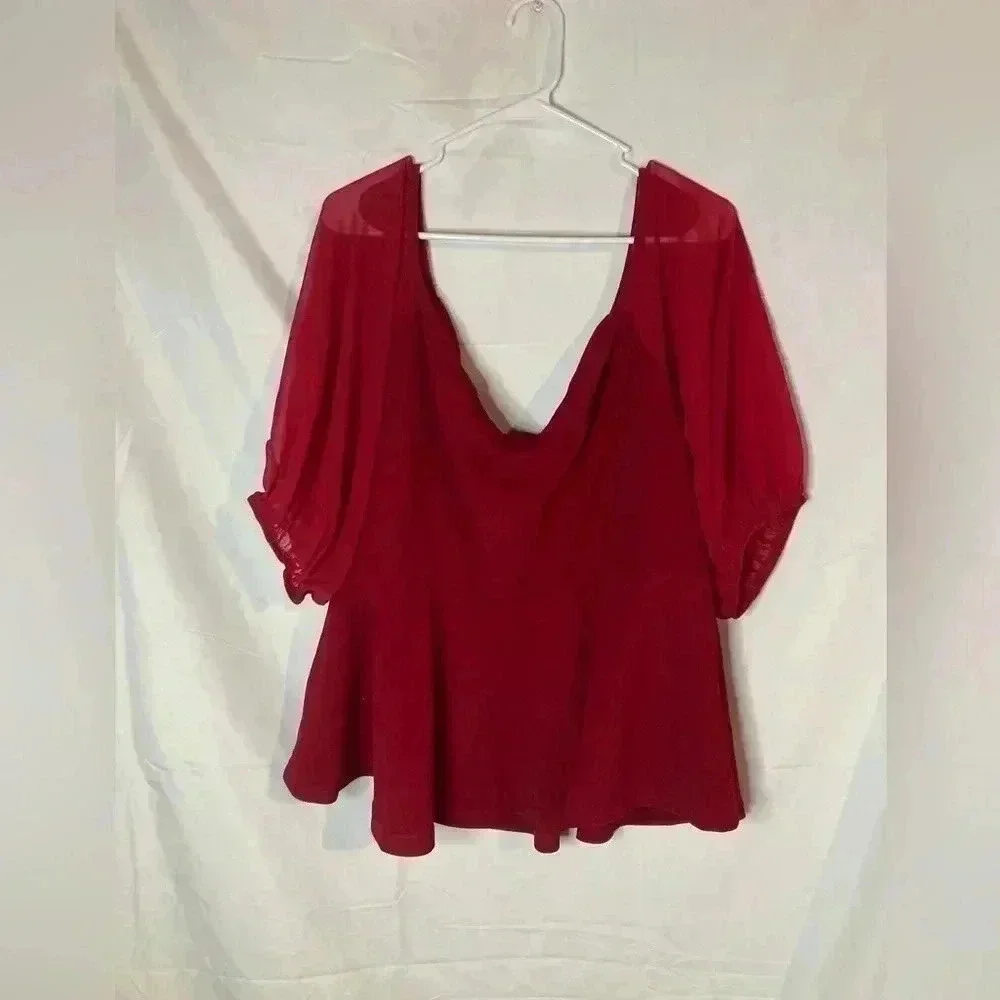Floerns red dressy top NWT‎